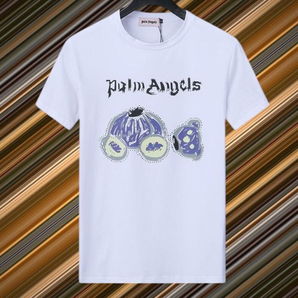 Palm Angels White Short Sleeve Fashion T-Shirt
